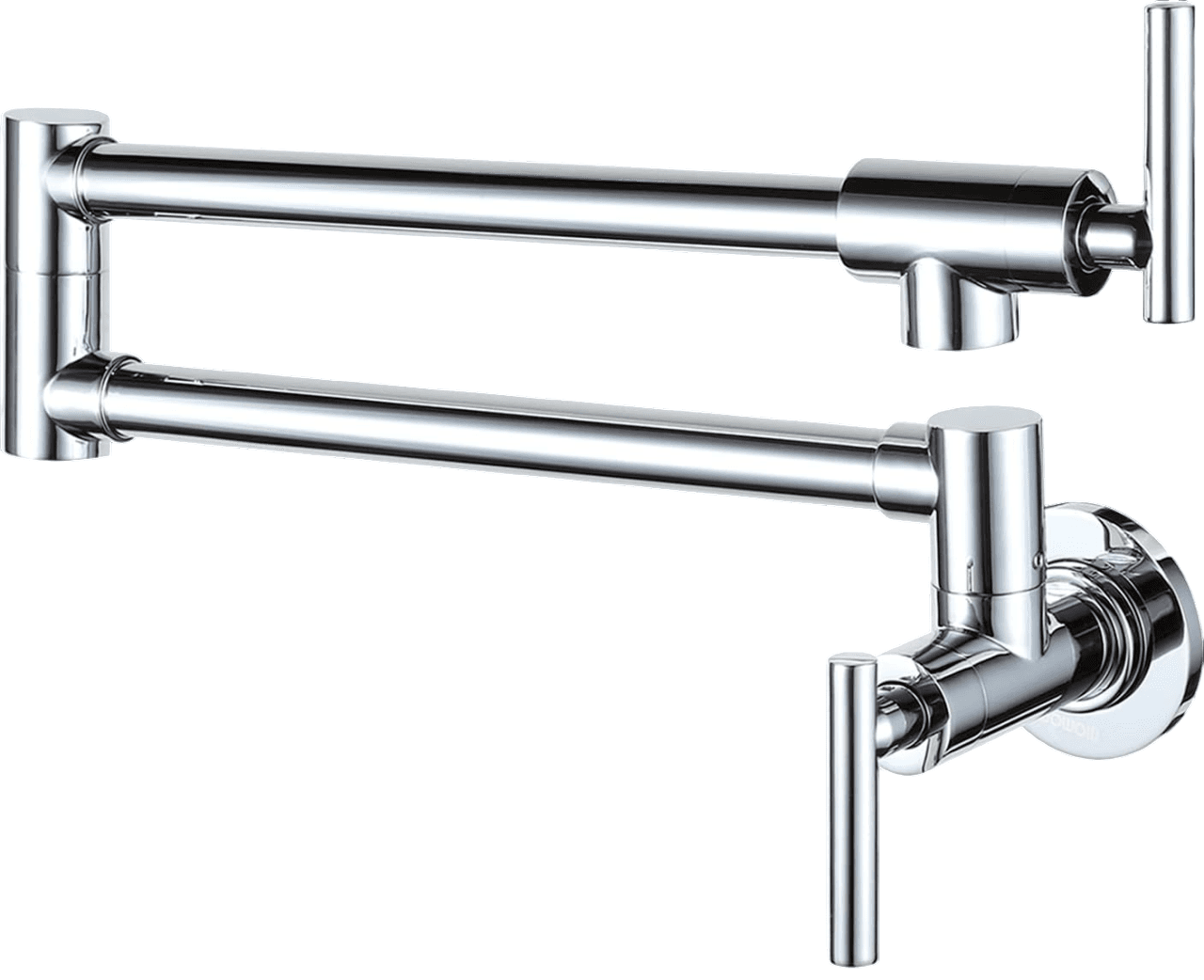 Austin Pot Filler Kitchen Sink Mixer Tap - Twin Lever - Wall Mounted - 388mm - Polished Chrome