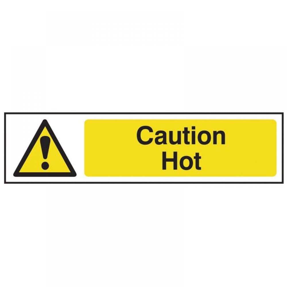 Scan 5115 Caution Hot - Pvc Sign 200 X 50Mm