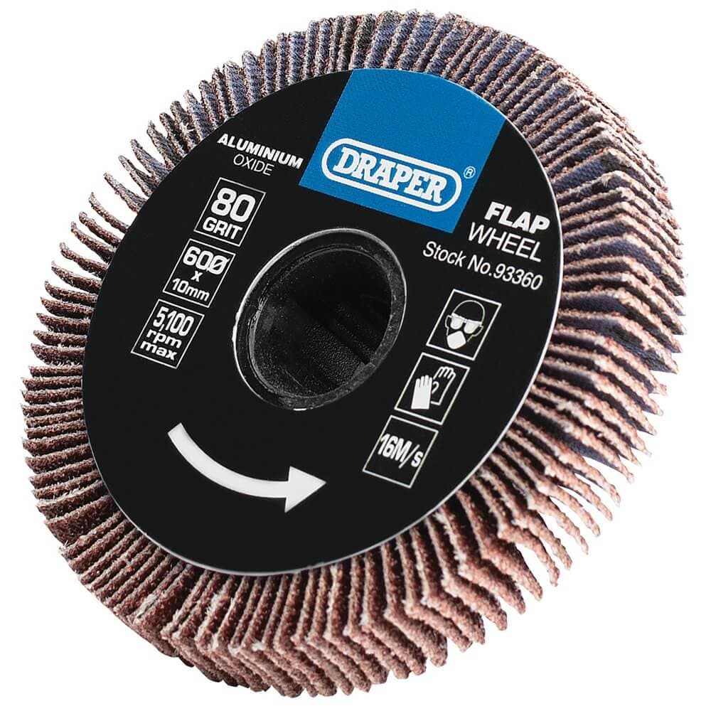 Draper 93360 Aluminium Oxide Flap Wheel 10 X 60Mm 80 Grit each