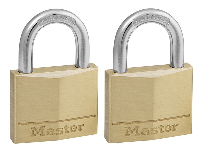 Master Lock 140EURT Solid Brass 40Mm Padlock 4-Pin - Keyed Alike X 2