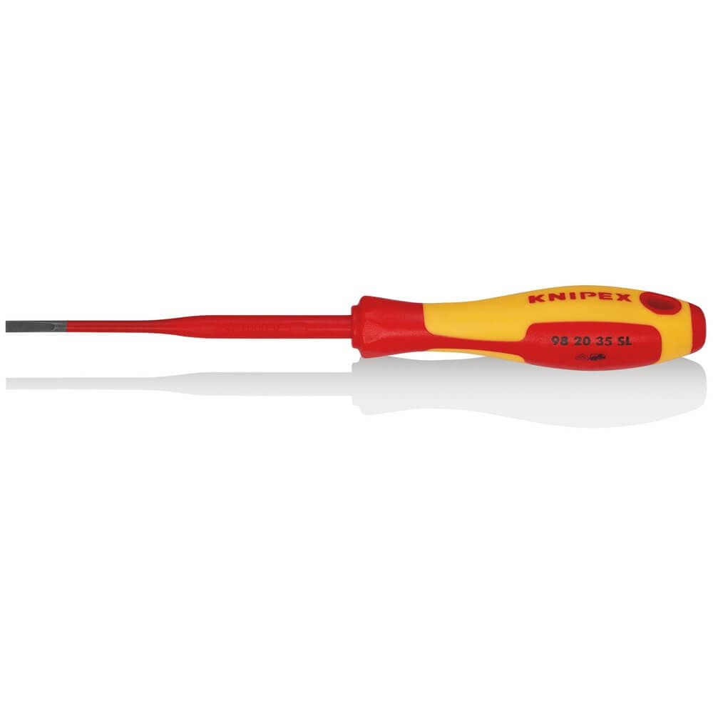 Knipex 98 20 35 Sl Vde Insulated Slotted Screwdriver 3.5 X 100Mm - Slim each 1 72380
