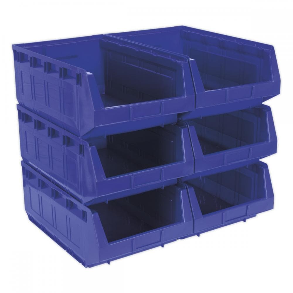 Sealey TPS56B Plastic Storage Bin 310 X 500 X 190Mm - Blue Pack Of 6