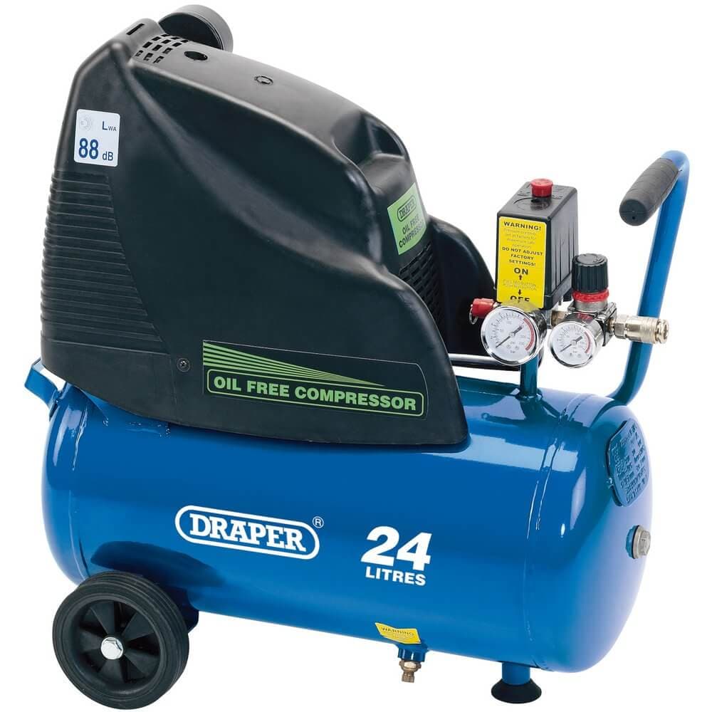 Draper 24978 Direct Drive Oil Free Air Compressor 24L 1.1Kw each