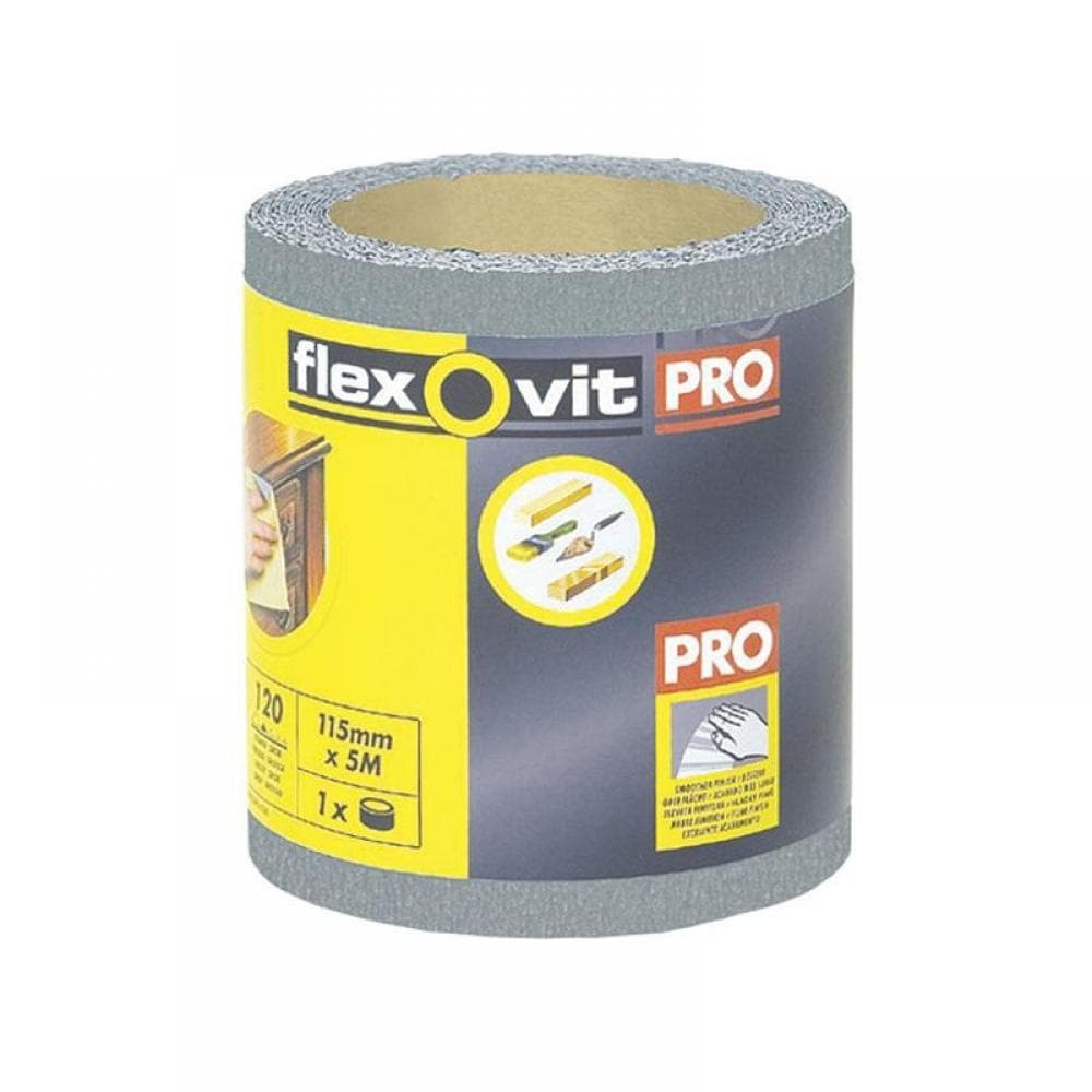 Flexovit 63642526415 High Performance Finishing Sanding Roll 115Mm X 5M 120G
