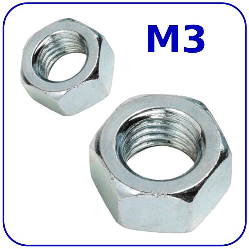 M3 NUTS FULL DIN 934 GRADE 8