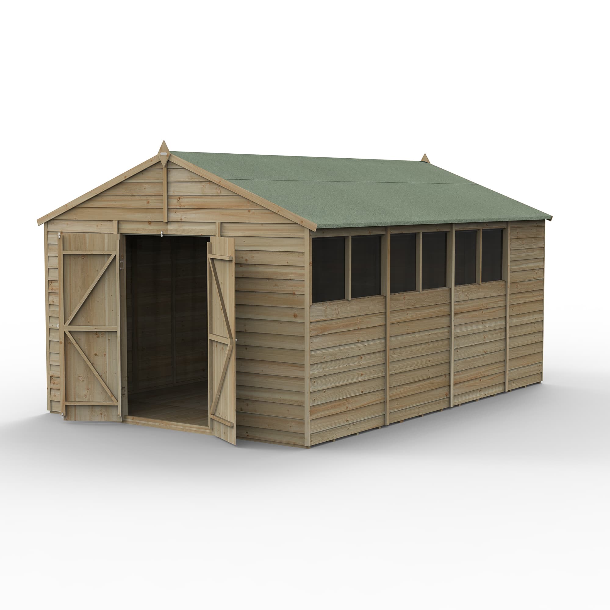 4LIFE Apex Shed 10 x 15 - Double Door - 6 Windows