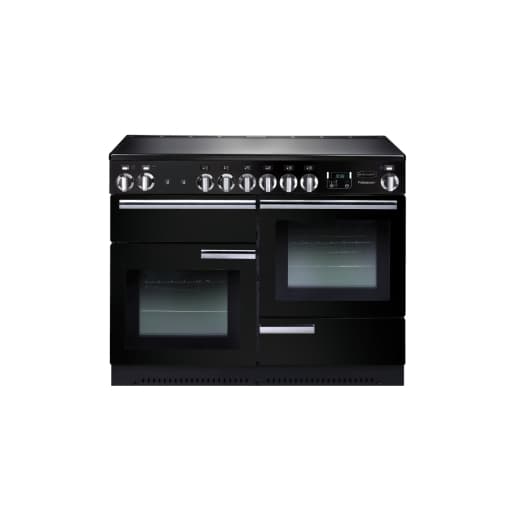 Rangemaster Professional Plus Induction Range Cooker 110cm Black with Chrome Trim - PROP110EIGB/C