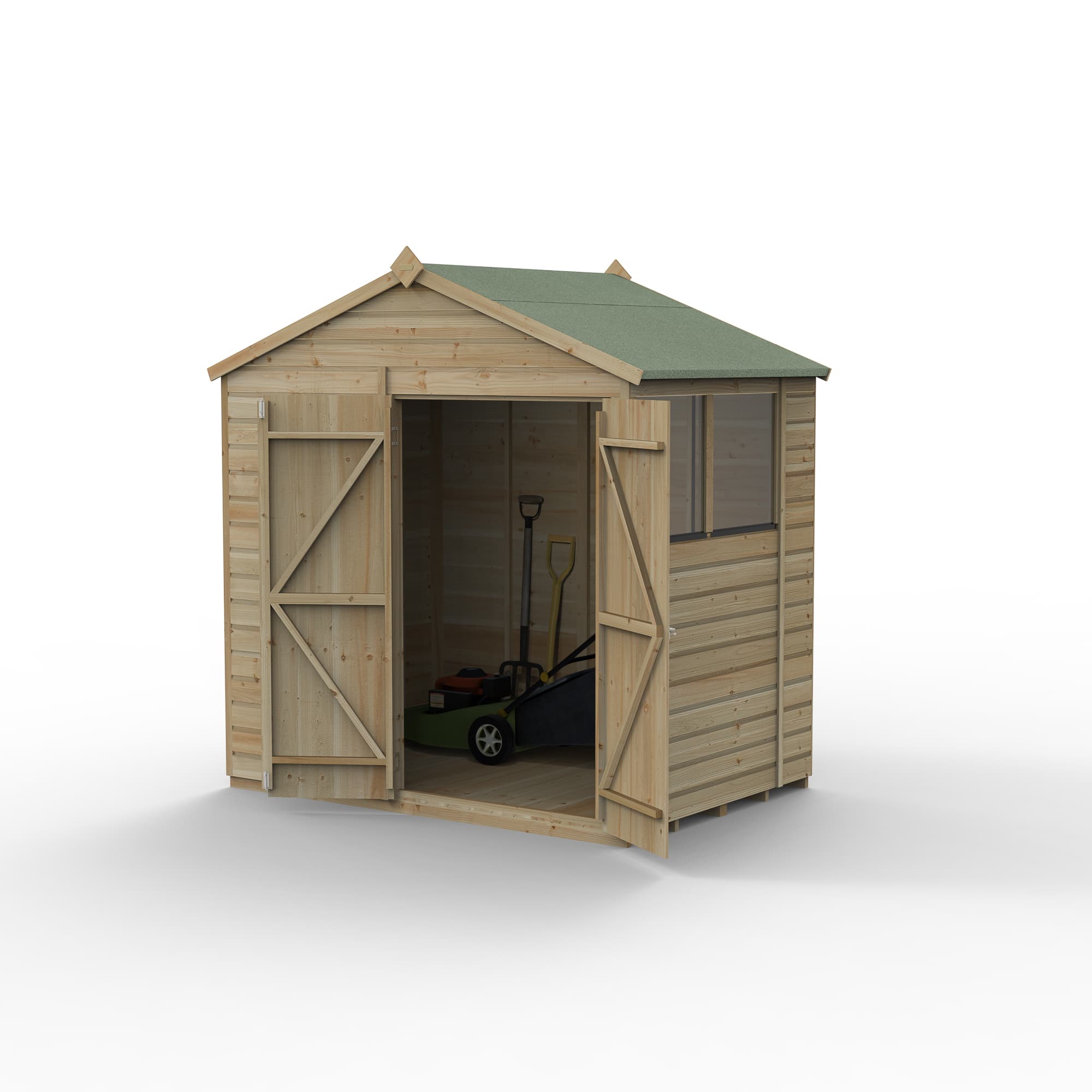 Beckwood 7x5 Apex Shed 2 Windows DoubleDoor Installed
