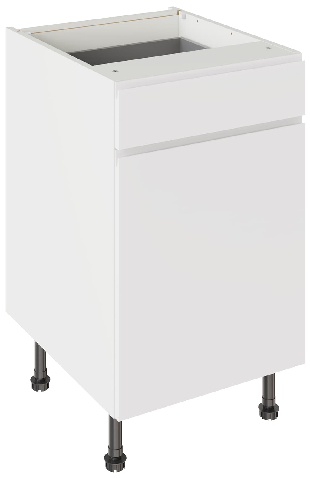 Flatpack 500 Drawerline Base Cabinet J-Pull Super Gloss White