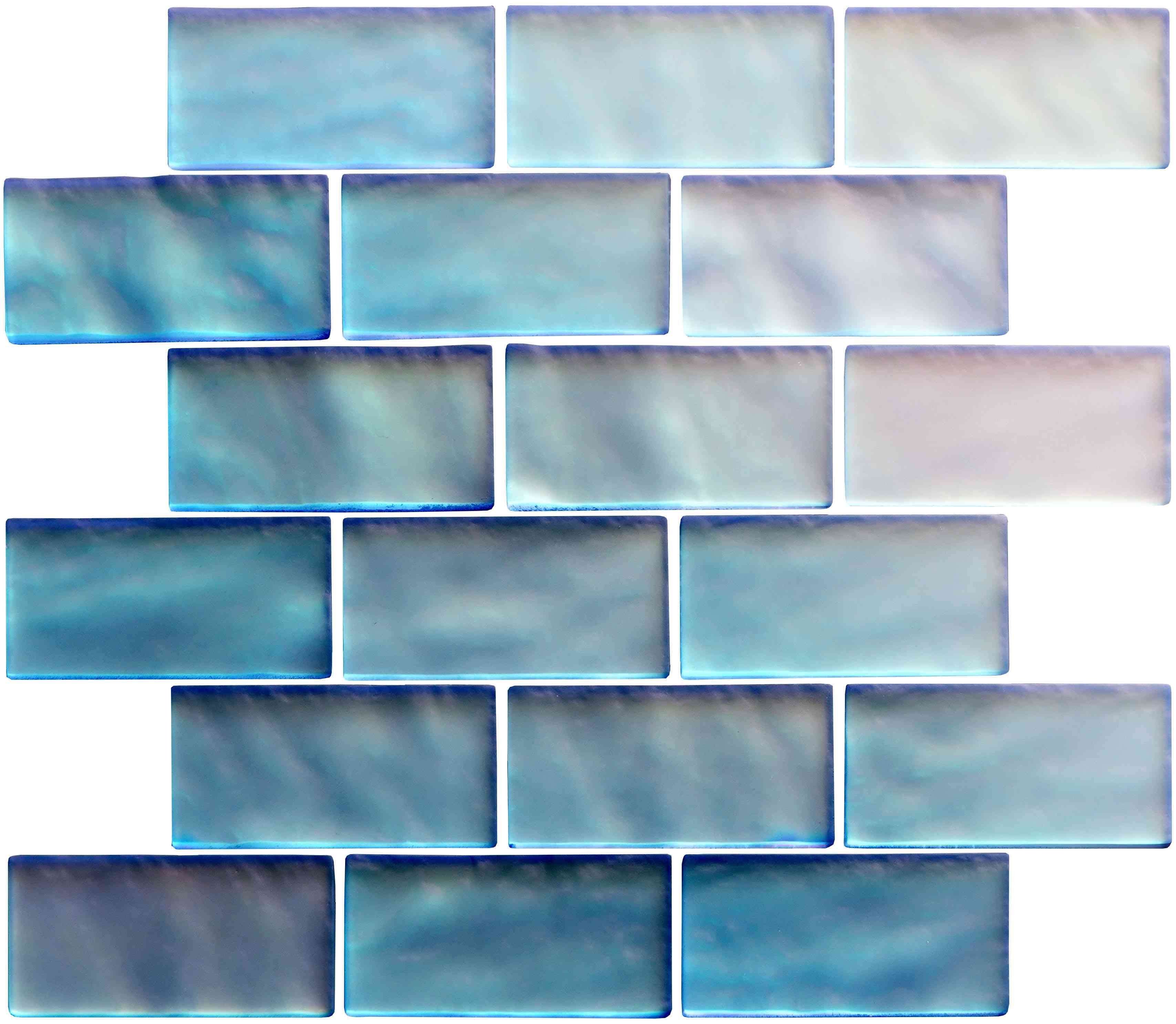 Original Style Glassworks Blue Frost Mosaic Radiance Tile 30x30cm