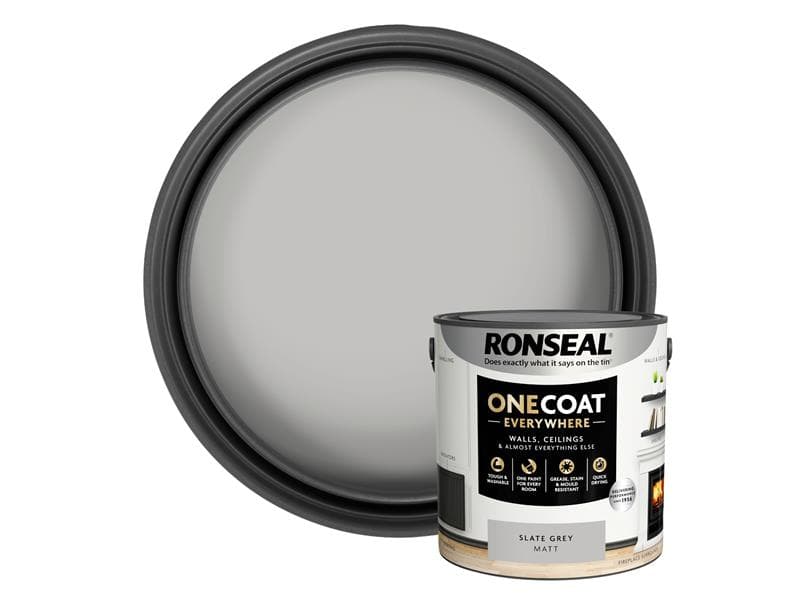 Ronseal One Coat Everywhere Interior Slate Grey Matt 2.5 Litre KCB.7015103.12504.76