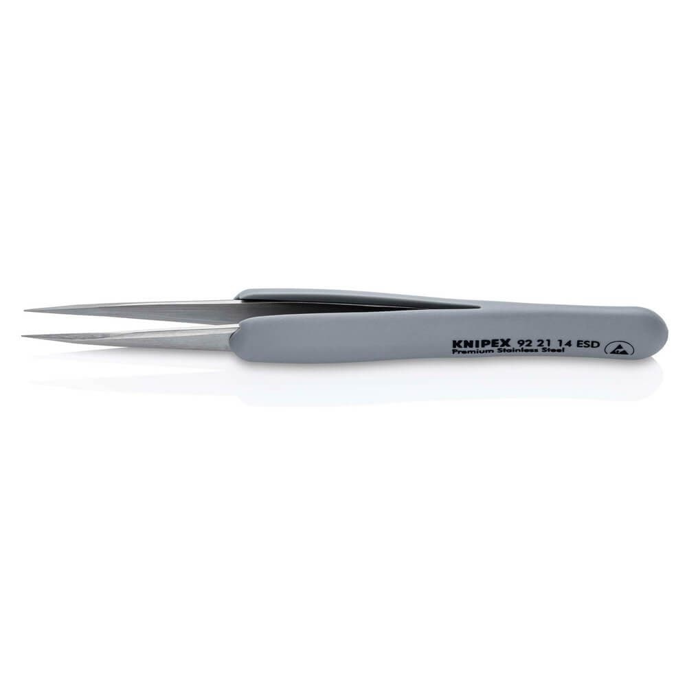 Draper Knipex 92 21 14 Esd Precision Tweezers With Rubber Handles Esd 130Mm each 1 13206