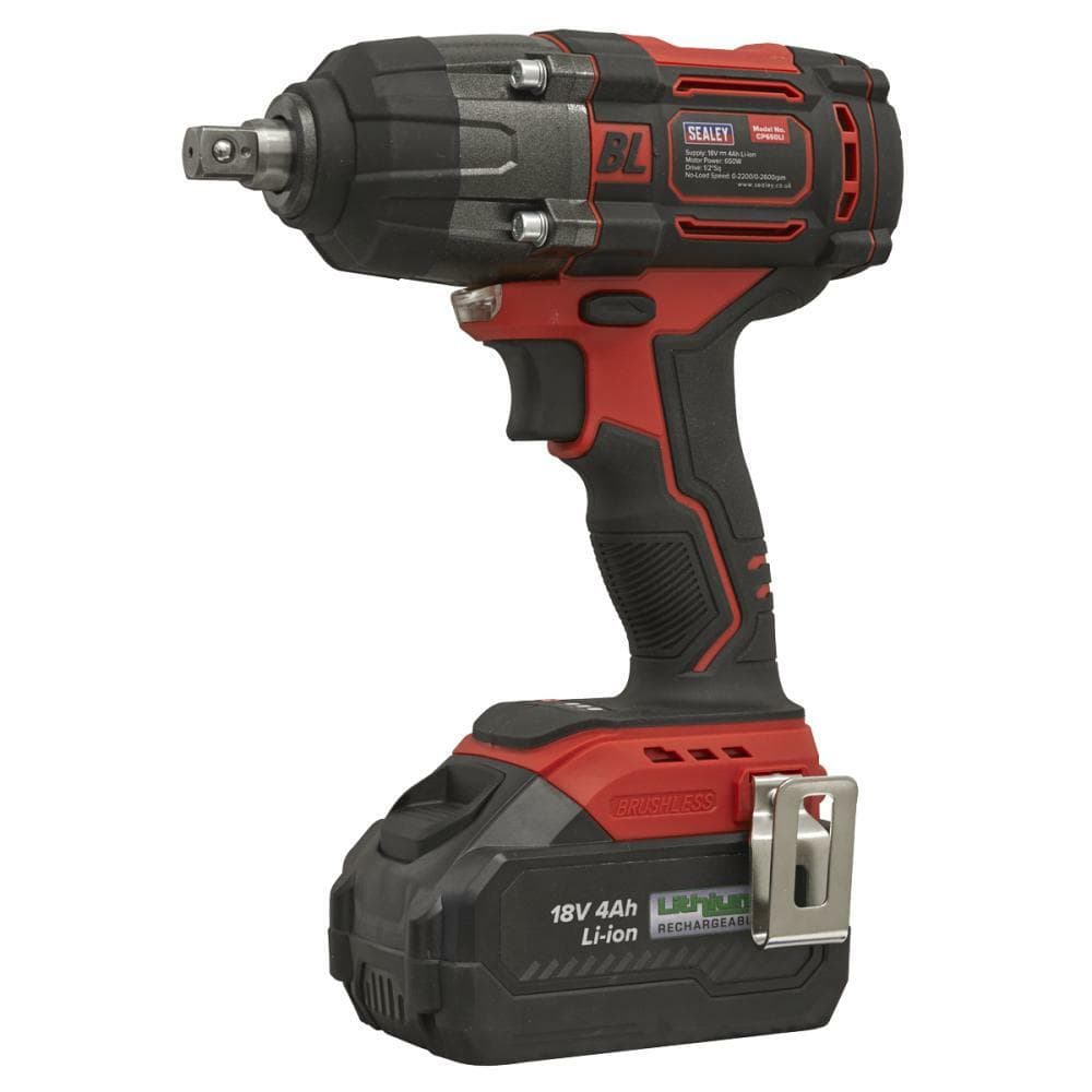 Sealey CP650LI Cordless Impact Wrench 18V 4Ah Lithium-Ion 1/2inSq Drive