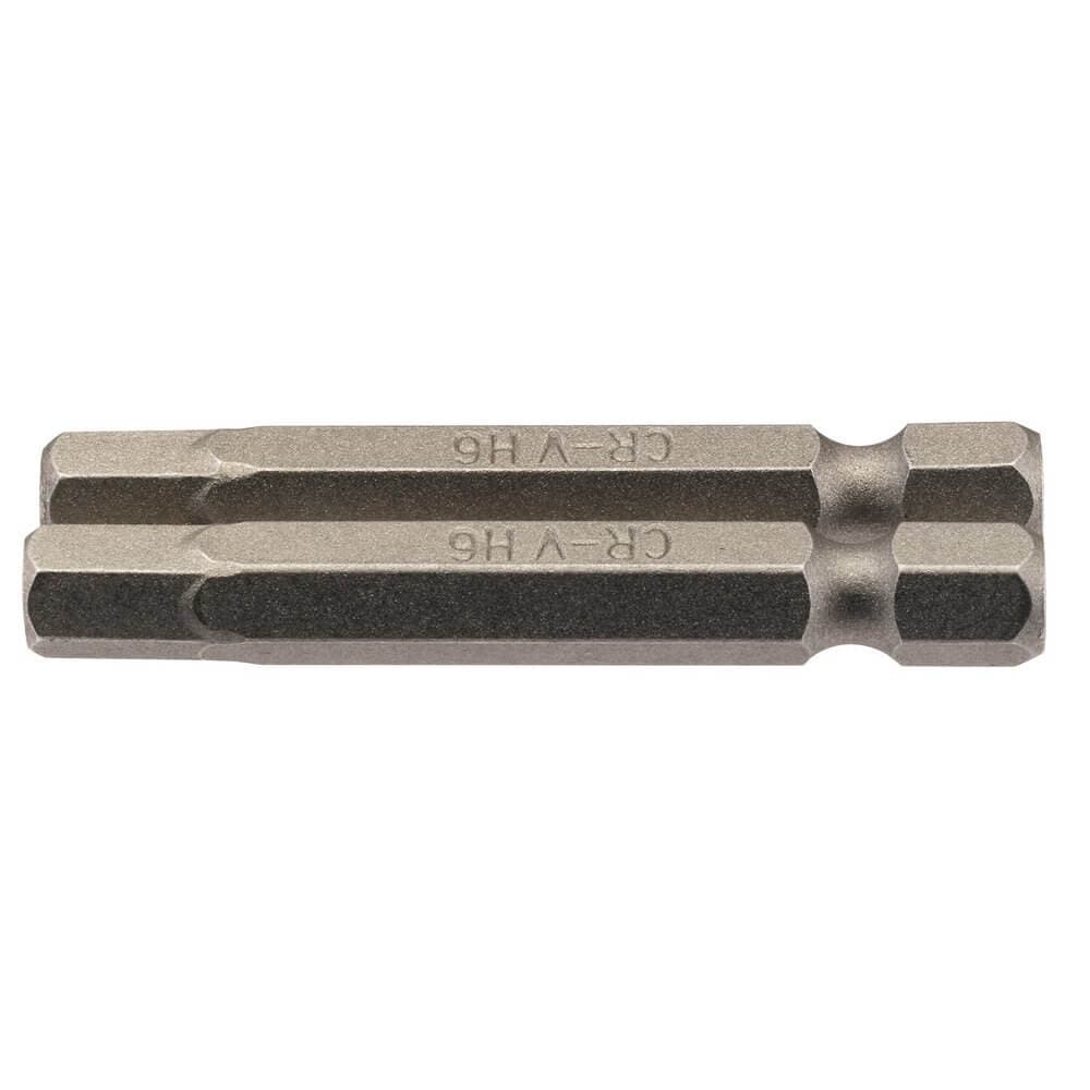 Draper 64259 Hexagonal Insert Bit 6Mm 1/4in Hex 50Mm Long (Pack Of 2) per pack
