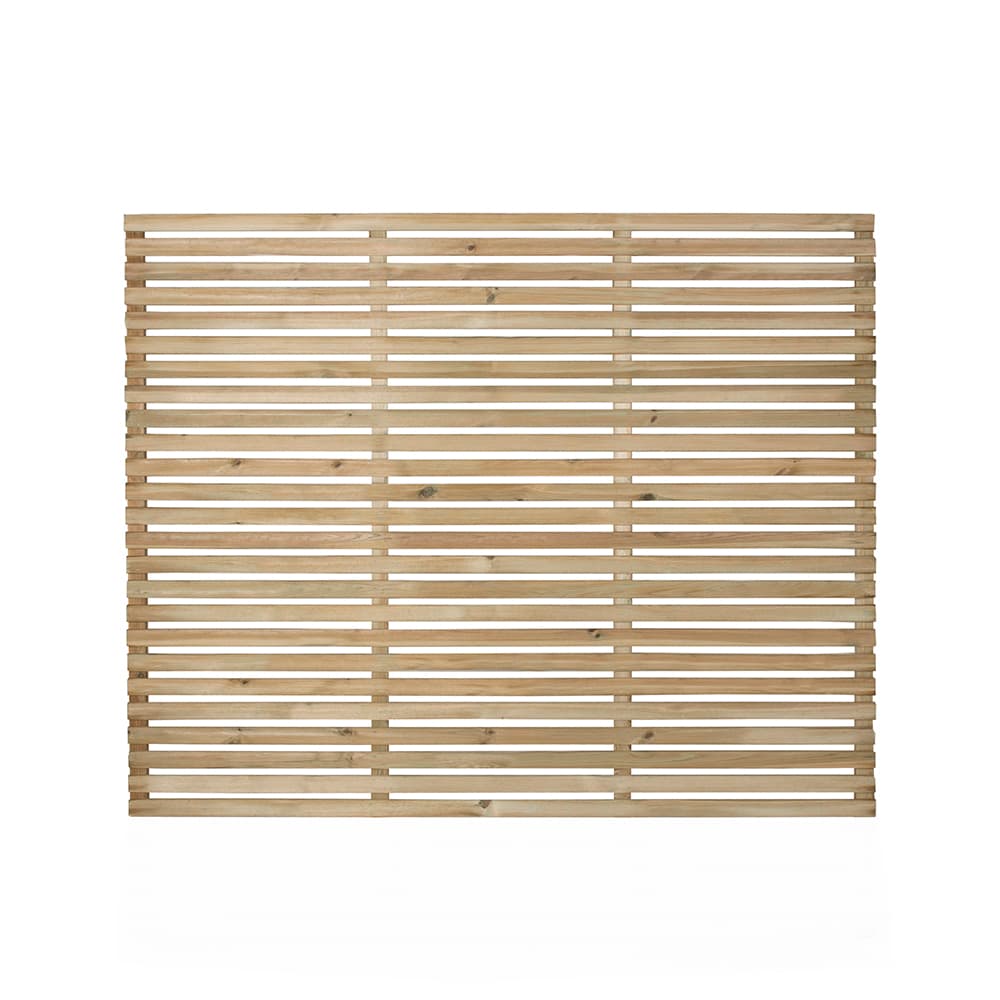 Pressure Treated Contemporary Single Slatted Fence Panel 6ft x 5ft Pack of 3