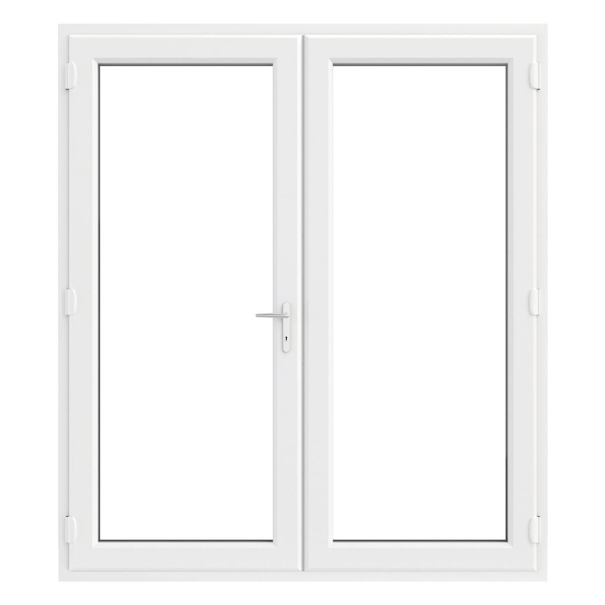 uPVC French Doors - White - Clear Glass - Double Glazed - Left Hand Master - 150mm Sill - 1690mm x 2055mm
