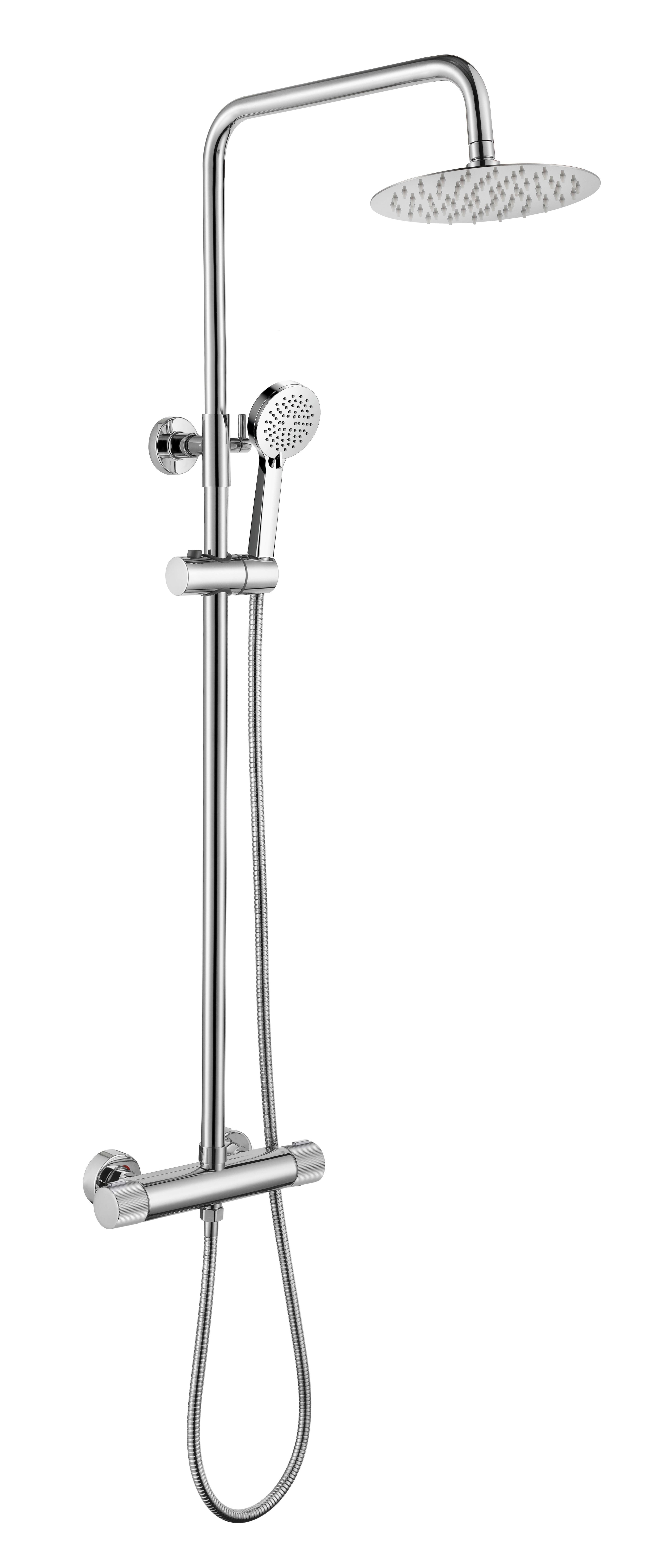 Frankfurt Linear Thermostatic Shower Mixer - incl. Riser Rail Kit - Chrome