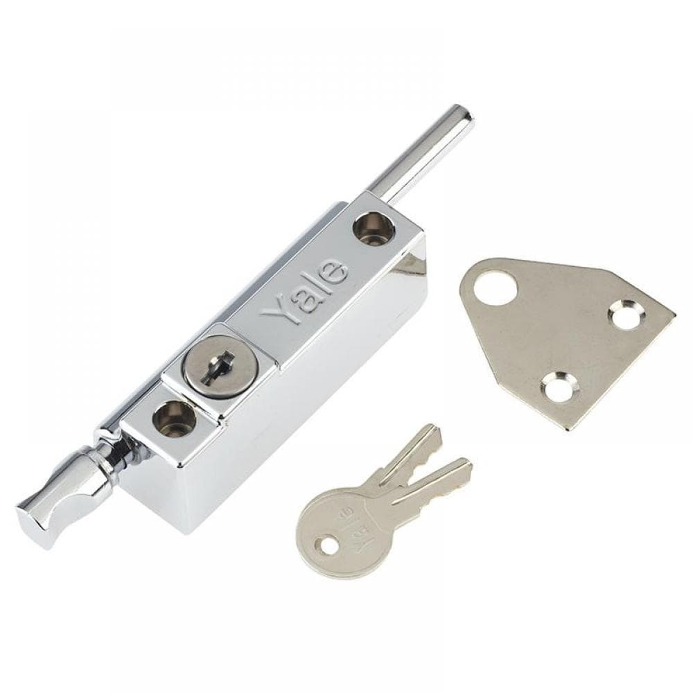 Yale Locks 720124005162 P124 Door Push Bolt Polished Chrome Finish Visi