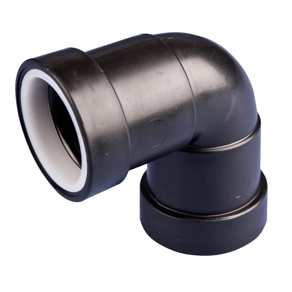 Wavin Osma Waste push-fit knuckle bend 90 degree 32mm black