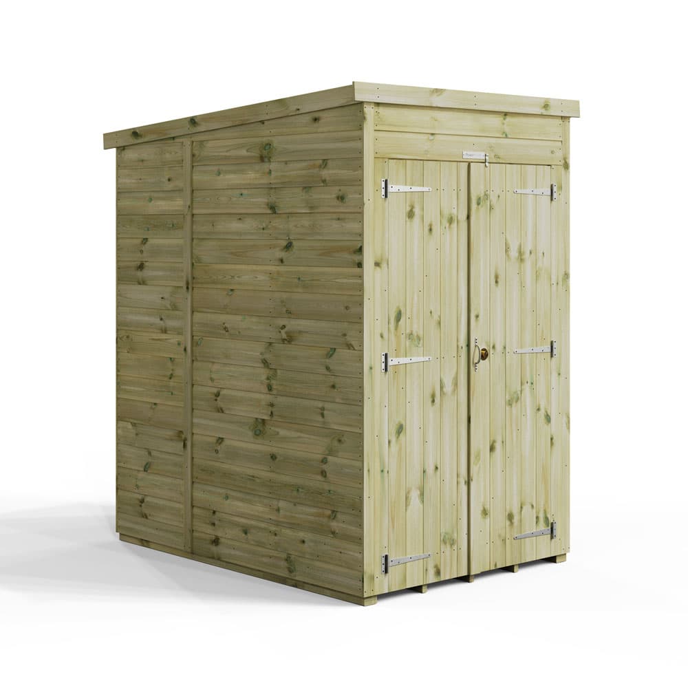 Powersheds 4x6 Premium Powersheds Pent No Windows Double Doors