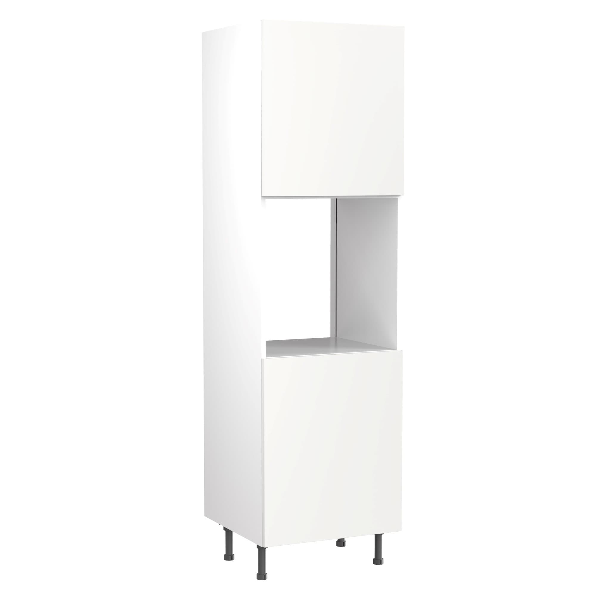 Flatpack Single Oven Tower J-pull Super Gloss White Slab 600mm - FKKJ0031