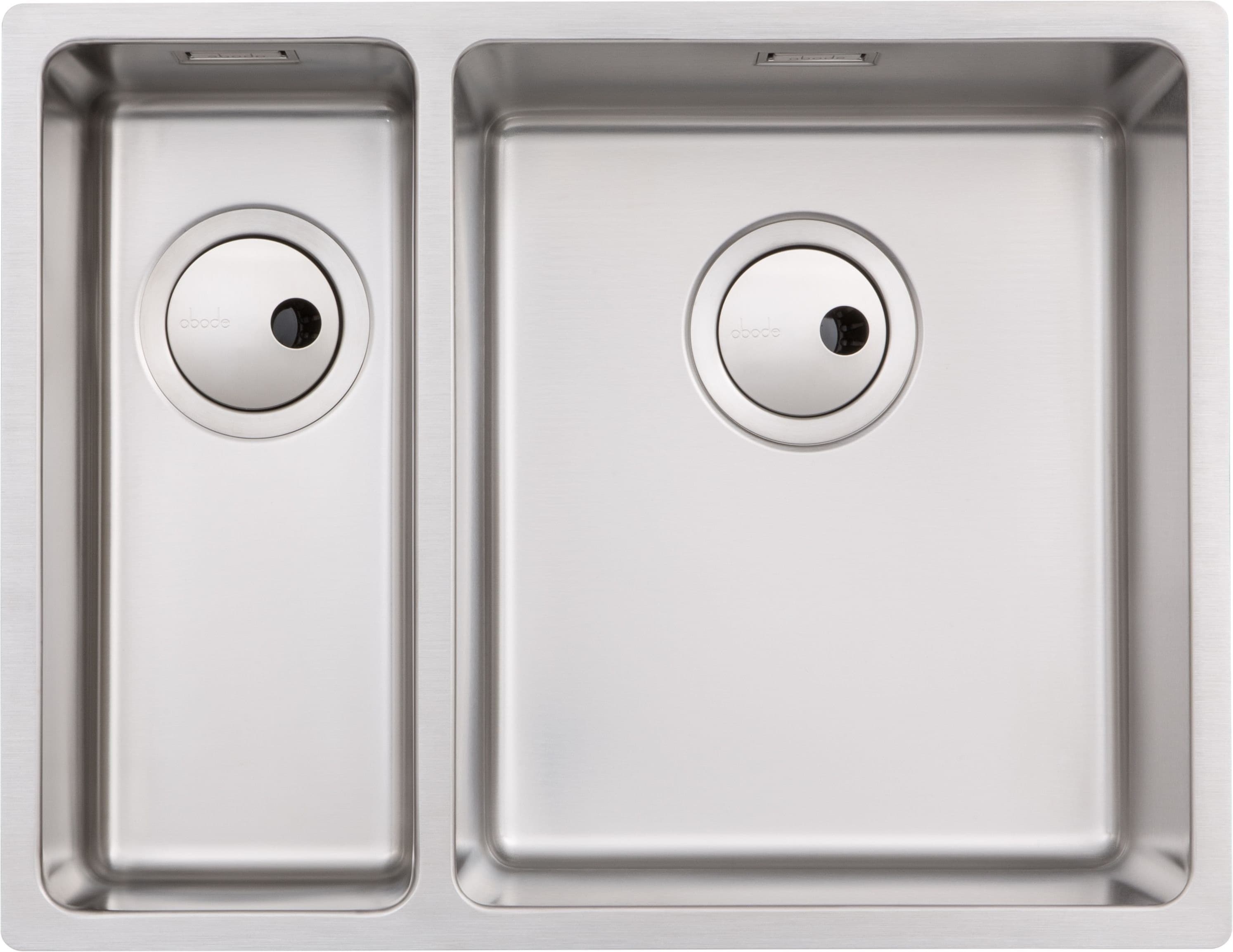 Abode Stainless Steel Matrix R15 1.5 Bowl Undermount Versatile Left Hand Drainer Kitchen Sink, 580x440x202mm