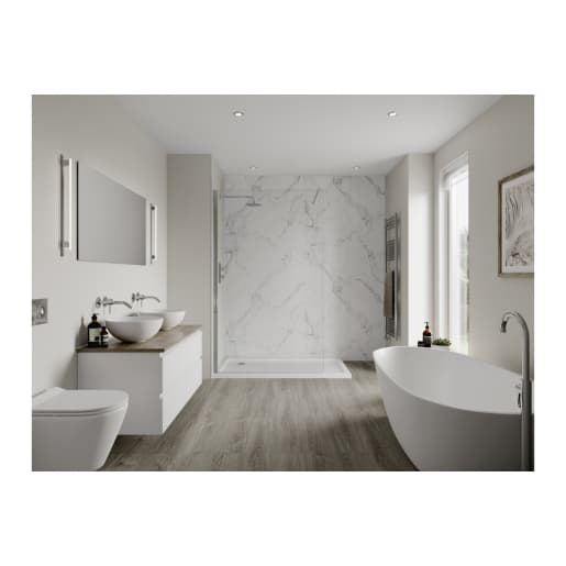 Multipanel Linda Barker Bathroom Wall Panel Hydrolock 2400 x 598mm Calacatta Marble 3460