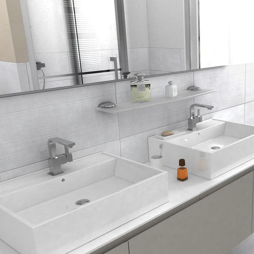 Loft White Waves Decor Porcelain Tile 30x60cm