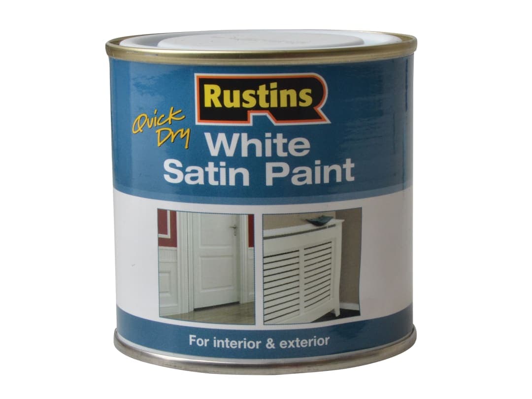 Rustins Satin Paint White 250ml WHISW250 WHISW250