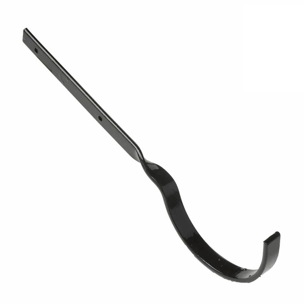 Hargreaves Premier Cast Iron Deep Half Round Gutter Rafter Bracket - 100mm Galvanised Black Painted