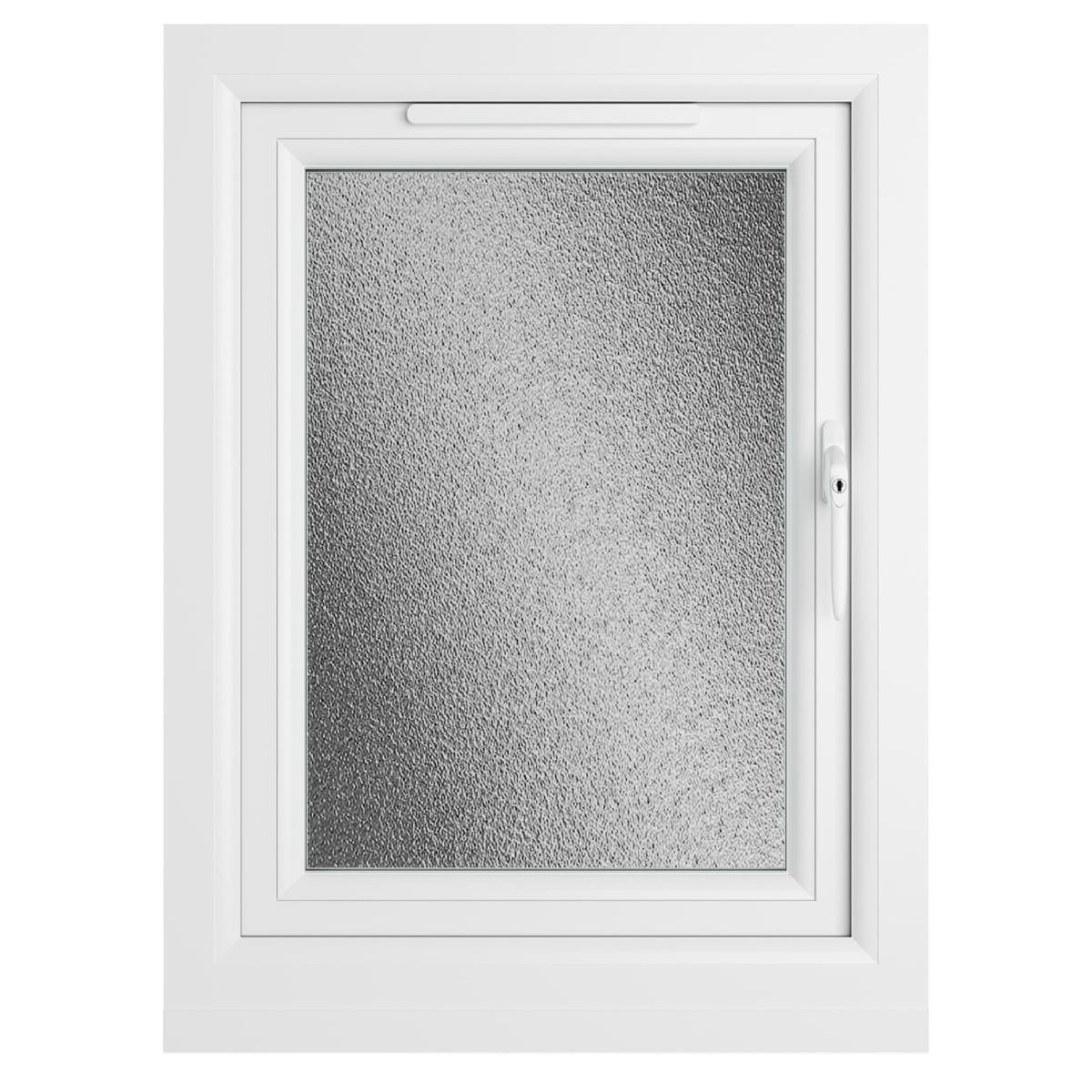 uPVC White Double Glazed Window - Right Handed - Side Hung - Obscure Glass - 610 x 820mm