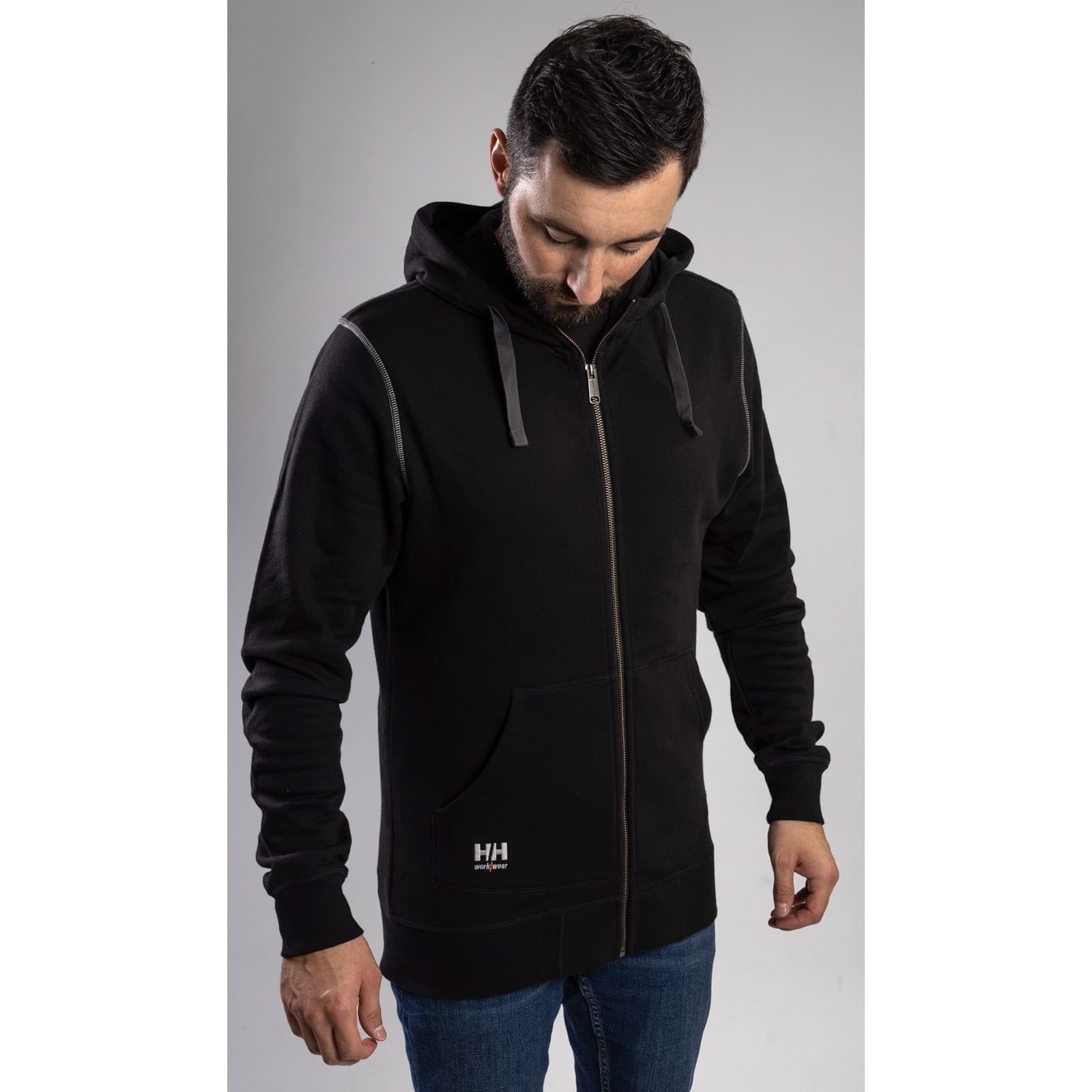 Helly Hansen Workwear Oxford Zip Hoodie Size Sml Black 35092-65559-03