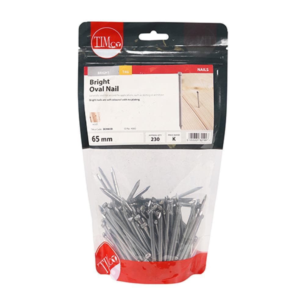 Timco BON65B Oval Nails - Bright 65Mm