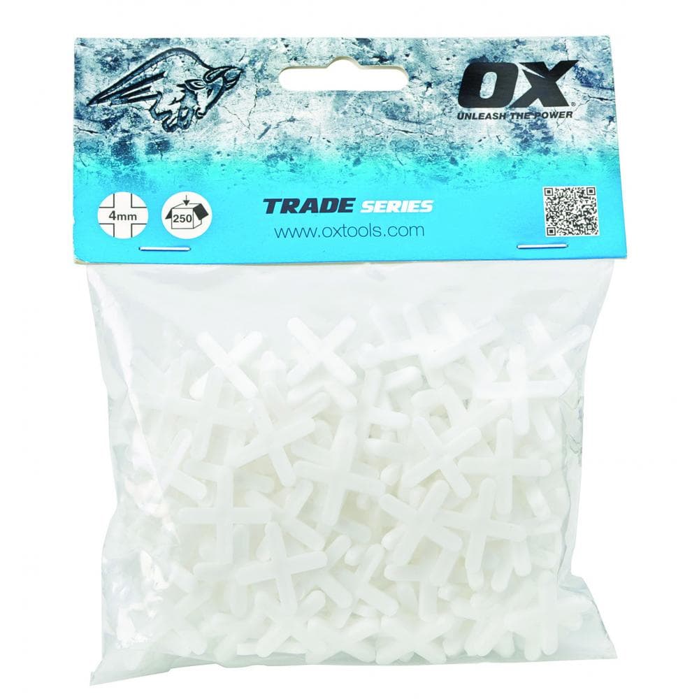 Ox Tools OX-T160904 Ox Trade Cross Shaped Tile Spacers - 4Mm (250 Pcs) EA