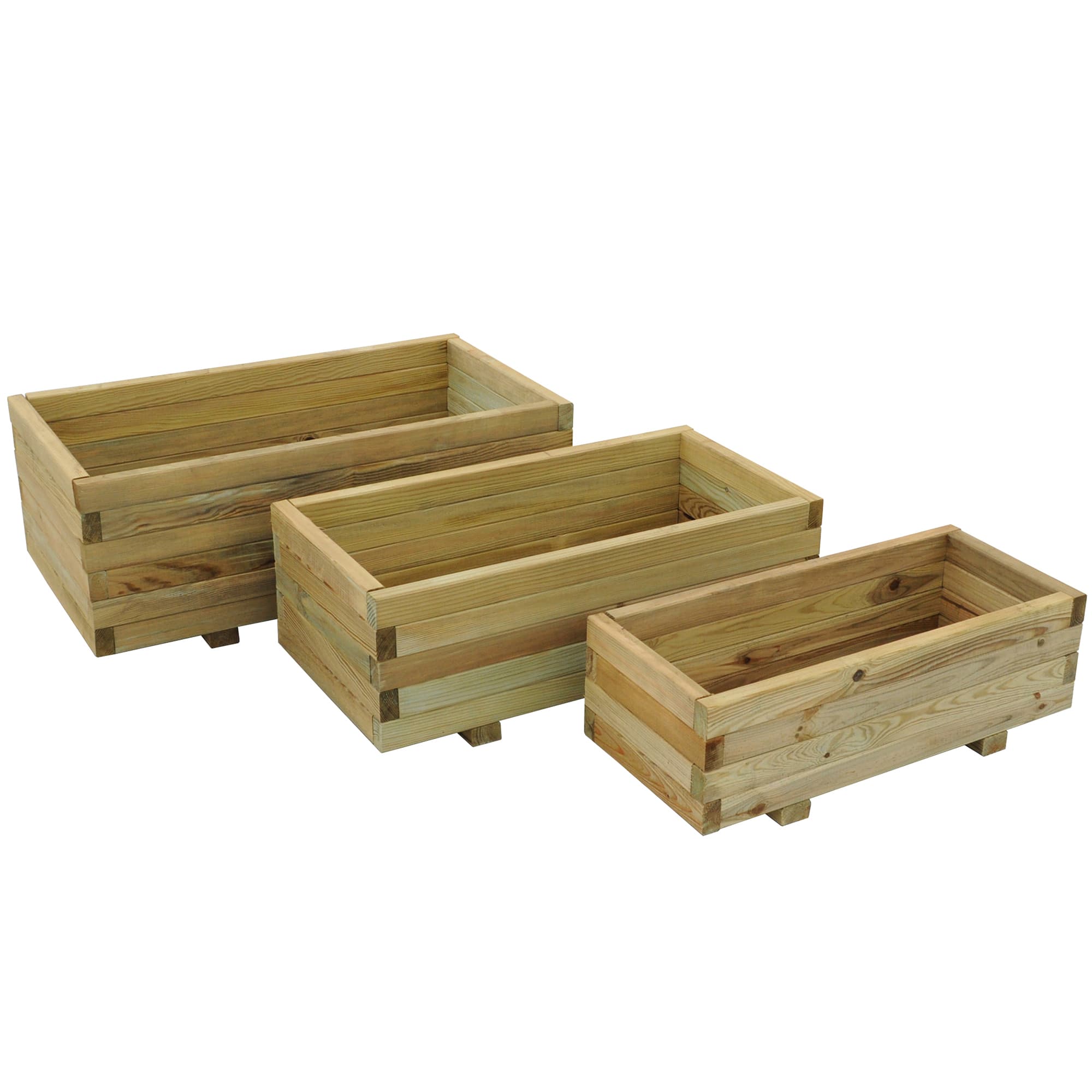 Forest Garden Durham Rectangular Planter Set of 3 Home Delivered