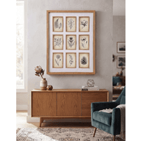 Biznest 9 Multi-Aperture Wall Mounted Inlay Collage Photo Frame - Brown