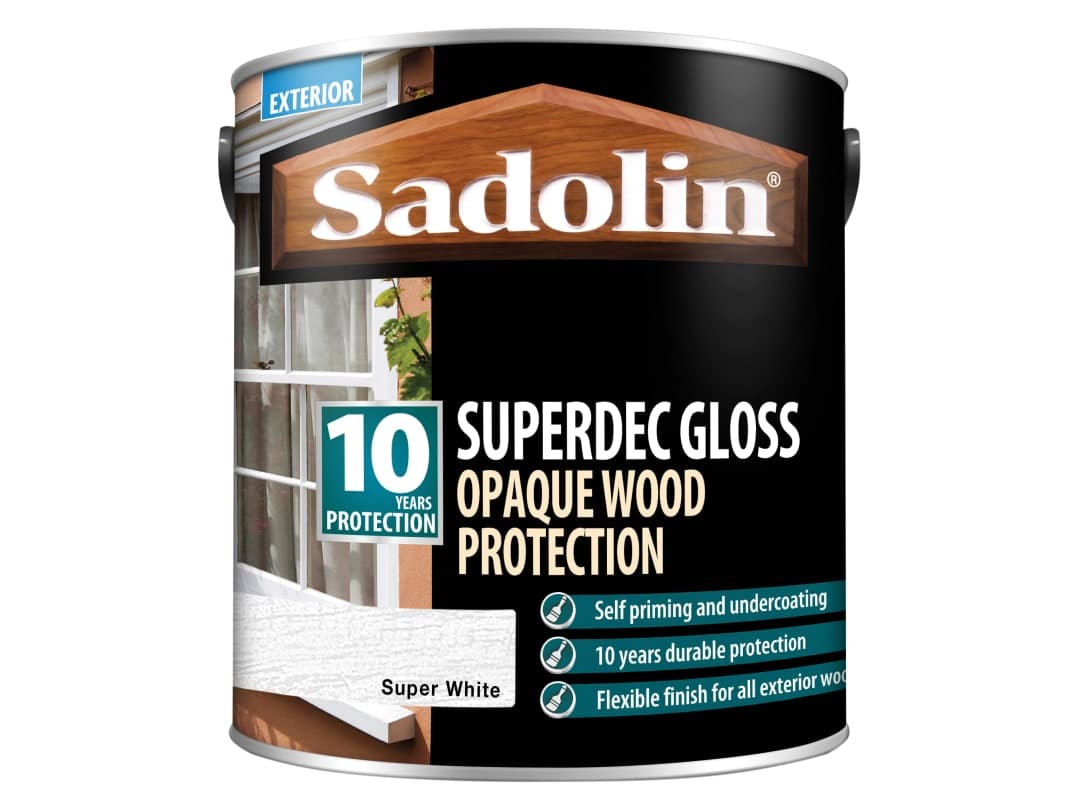 Sadolin Superdec Opaque Wood Protection Super White Gloss 2.5 litre 5028851