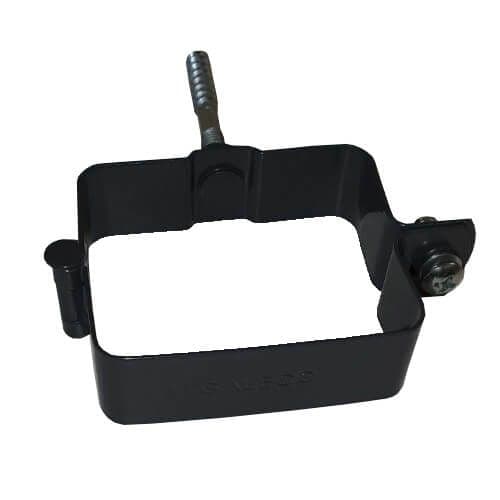 Square Steel Gutter Downpipe Clip with 60mm Screw - Graphite