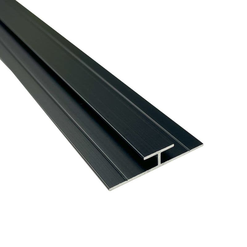 Wetwall Bathroom Alloy Panel 4mm H Trim - 2440mm Matt Black
