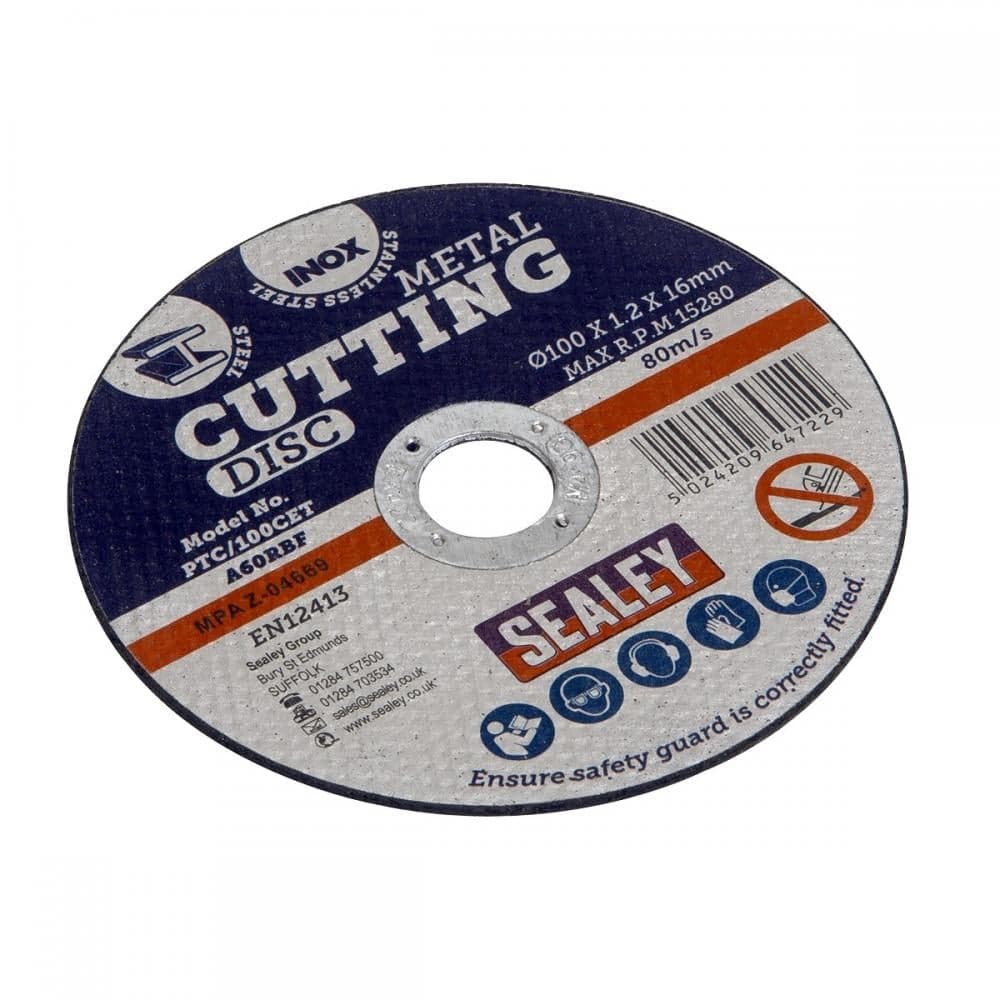 Sealey PTC/100CET Cutting Disc Ø100 X 1.2Mm Ø16Mm Bore