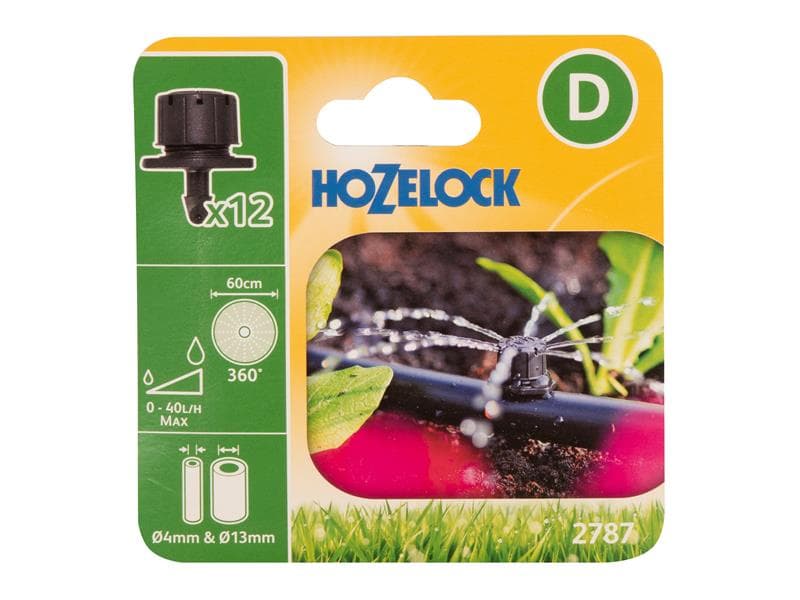 Hozelock 100-001-370 2787 End Of Line Adjustable Mini Sprinkler 4/13Mm (Pack 12)