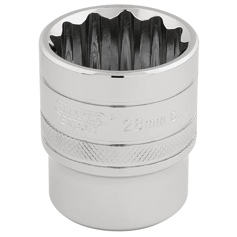 Draper Expert 33518 Hi-Torq® 12 Point Socket 1/2in Sq. Dr. 28Mm each