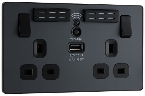 Nexus Metal Brushed Steel Single Socket For Tv Or Fm Co-Axial Aerial Connection NBS60-01