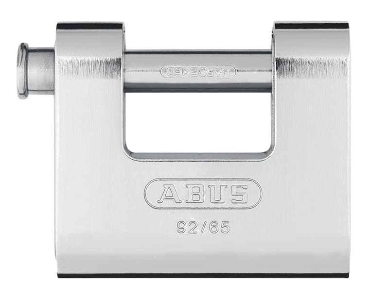 Abus Mechanical 31938 92/65Mm Monoblock Brass Body Shutter Padlock Carded