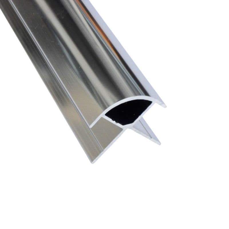 Laminate Wall Panel 10mm External Corner Trim - 2420mm Silver