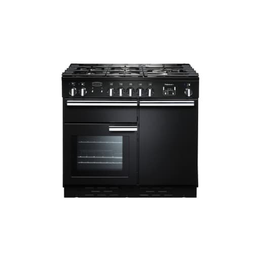 Rangemaster Professional Plus Dual Fuel Range Cooker 100cm Black with Chrome Trim - PROP100DFFGB/C