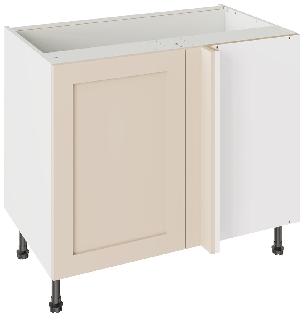 Kitchen Kit Flatpack Corner Base Unit Shaker Ultra Matt Cashmere 1000mm - FKKH0609