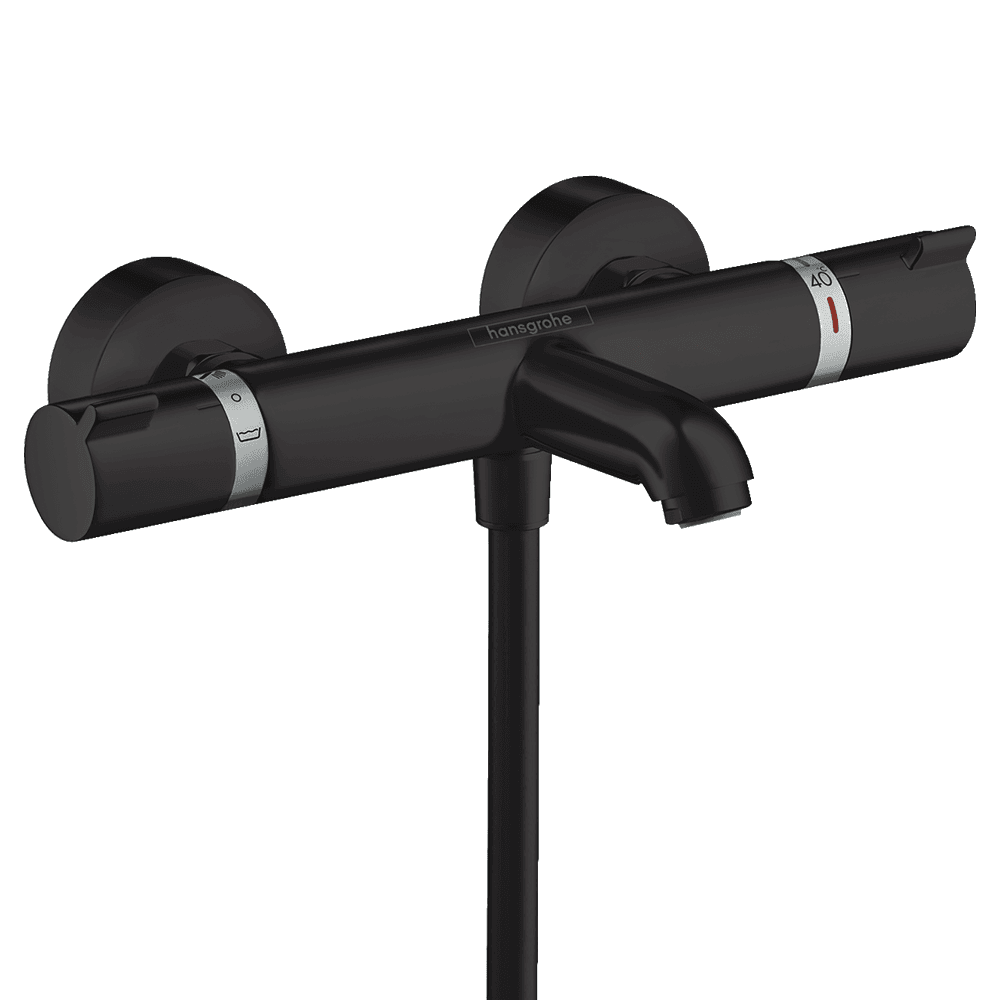 Hansgrohe Ecostat Thermostatic Bath Mixer Comfort - Matt Black - 13114670