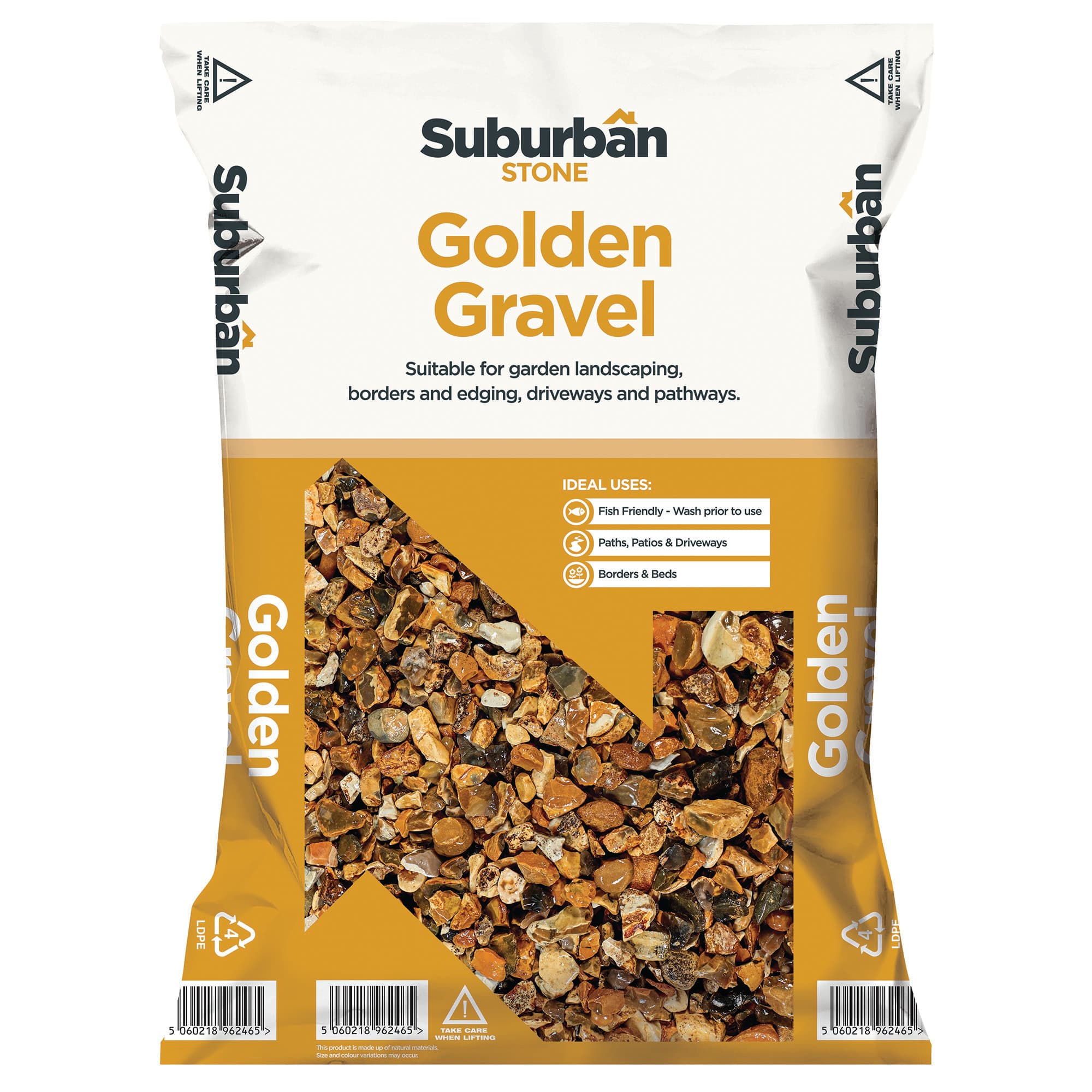 Aggregates R Us Suburban Stone 10mm Golden Gravel Trade Pack 20kg