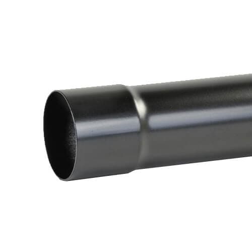 Aluminium Round Swaged Downpipe - 63mm x 1mtr PPC Finish Black (9005 Matt)